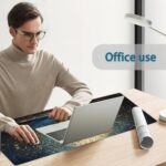 Desk Mat, Blue Golden Tree and Waves Extended Gaming Mouse Pad Large, 31.5"x15.7" 3D Modern Art Landscape Mouse Pad with Non-Slip Base and Stitched Edge,Computer Keyboard Mouse Mat for Home Office - Image 8