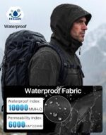 FREE SOLDIER Men's Waterproof Softshell Jacket Fleece Lined Outdoor Jacket Tactical Military Hoodie Windbreaker - Image 6