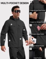 FREE SOLDIER Men's Waterproof Softshell Jacket Fleece Lined Outdoor Jacket Tactical Military Hoodie Windbreaker - Image 8