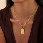 Valentines Day Gifts 14K Gold Plated Initial Letter Necklace for Women, Personalized Alphabet Pendant with Inspirational Engraving, Paperclip Chain Non-Tarnish Jewelry Gift for Her - Image 3