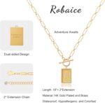 Valentines Day Gifts 14K Gold Plated Initial Letter Necklace for Women, Personalized Alphabet Pendant with Inspirational Engraving, Paperclip Chain Non-Tarnish Jewelry Gift for Her - Image 8