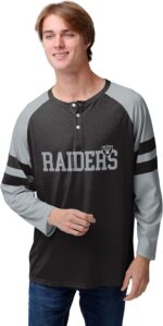 FOCO NFL Mens NFL Team Logo Shirt Long Sleeve Henley - Image 3