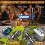 Rechargeable Flashlight 11 Modes Tactical Camping Flashlight with Red-Blue Emergency Lights, 10000 Lumens 3 in 1 Portable Camp Light with Stand, Bright LED Flashlight for Outdoor Activity - Image 5