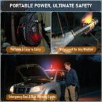 Rechargeable Flashlight 11 Modes Tactical Camping Flashlight with Red-Blue Emergency Lights, 10000 Lumens 3 in 1 Portable Camp Light with Stand, Bright LED Flashlight for Outdoor Activity - Image 6