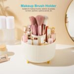 Desk Pencil Pen Holder, 5 Slots 360 Degree Rotating Pencil Pen Organizers for Desk Desktop Storage Stationery Supplies Organizer Cute Pen Cup for Office School Home Art Supply Cream Yellow - Image 6