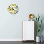 Britimes Round Wall Clock Silent Non-Ticking Battery Operated Clock 10 Inch, Summer Lemon Home Decor for Living Room, Kitchen, Bedroom, and Office - Image 4
