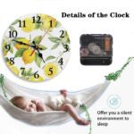 Britimes Round Wall Clock Silent Non-Ticking Battery Operated Clock 10 Inch, Summer Lemon Home Decor for Living Room, Kitchen, Bedroom, and Office - Image 5