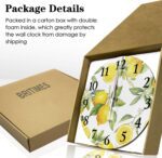 Britimes Round Wall Clock Silent Non-Ticking Battery Operated Clock 10 Inch, Summer Lemon Home Decor for Living Room, Kitchen, Bedroom, and Office - Image 6