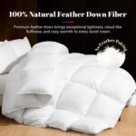 Feather Down Comforter Queen Size Duvet Insert, Light Weight True Baffle-Box Noiseless Bedding Comforters, Soft Hotel Collection Bed Comforter, Medium Warmth - White, 90 X 90 in. - Image 5