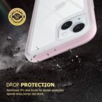 Puxicu Acrylic 2 in 1 for iPhone 15 Case，Anti-Yellowing, Military-Grade Protection, Drop Shockproof Slim Phone Cover for iPhone 15 6.1", Light Pink - Image 4