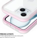 Puxicu Acrylic 2 in 1 for iPhone 15 Case，Anti-Yellowing, Military-Grade Protection, Drop Shockproof Slim Phone Cover for iPhone 15 6.1", Light Pink - Image 6