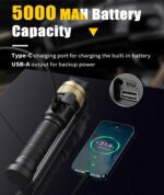 Rechaegeable Work Light, 5000mAh Magnetic Flashlight with 360° Rotate Foldable Design, 1200 Lumens Led Work Light, Mechanic Light for Car Repairing/Emergency - Image 4