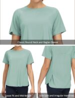THE GYM PEOPLE Women's Short Sleeve Workout Shirts Breathable Yoga T-Shirts with Side Slits Athletic Tee Tops - Image 6