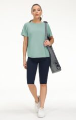 THE GYM PEOPLE Women's Short Sleeve Workout Shirts Breathable Yoga T-Shirts with Side Slits Athletic Tee Tops - Image 7