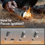 Rechargeable Camping Flashlight Tactical Flashlight, 11 Modes Multi-Function Flashlight 10000 Lumens Portable Camp Light with Stand, Bright LED Flashlight for Outdoor Activity, Black - Image 6
