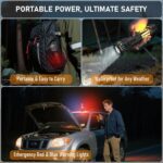 Rechargeable Camping Flashlight Tactical Flashlight, 11 Modes Multi-Function Flashlight 10000 Lumens Portable Camp Light with Stand, Bright LED Flashlight for Outdoor Activity, Black - Image 8
