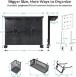 EUREKA ERGONOMIC Pegboard with Dual Monitor Stand,Steel Pegboard for Desk,Computer Accessories for Office, Privacy Panel for Gaming Desk, 4 Accessories Modular Hanging,43 x 34inch, Black - Image 3