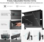 EUREKA ERGONOMIC Pegboard with Dual Monitor Stand,Steel Pegboard for Desk,Computer Accessories for Office, Privacy Panel for Gaming Desk, 4 Accessories Modular Hanging,43 x 34inch, Black - Image 6