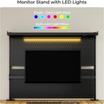 EUREKA ERGONOMIC Pegboard with Dual Monitor Stand,Steel Pegboard for Desk,Computer Accessories for Office, Privacy Panel for Gaming Desk, 4 Accessories Modular Hanging,43 x 34inch, Black - Image 7