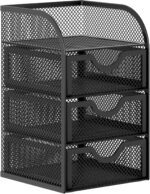 EasyPAG Mesh Desk Organizer with 3 Drawer Office Desktop Organizers and Accessories Stationery Caddy for Office, Home, Students, Black - Image 3
