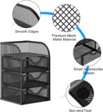 EasyPAG Mesh Desk Organizer with 3 Drawer Office Desktop Organizers and Accessories Stationery Caddy for Office, Home, Students, Black - Image 4