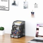 EasyPAG Mesh Desk Organizer with 3 Drawer Office Desktop Organizers and Accessories Stationery Caddy for Office, Home, Students, Black - Image 6