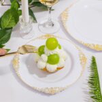 Nervure 175PCS White and Gold Plastic Plates - Disposable Dinnerware Set Include 50 Gold Plates for Dinner and Dessert, 75 Cutlery, 25Cups 25Napkins for Wedding & Party & Thanksgiving - Image 7