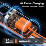 iPhone 17 Pro Max Charger Fast Charging, 2 Pack 40W USB C iPhone 17 Fast Charger Block with 10FT Long Type C to C Charging Cable for iPhone 17/17 Pro Max/17 Pro/Air/16/16 Pro Max/15/15 Pro Max, Orange - Image 4