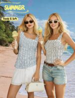 Womens Summer Tank Tops Square Neck Sleeveless Buttons Casual Dressy Tunics Basic Business Work T Shirts Blouses - Image 3