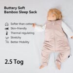 BubblePanda Rayon Made From Bamboo Toddler Sleep Sack with Feet 6-12 Months 2.5 Tog Winter Ultra Soft Warm Baby Sleep Bag Walker Quilted Thick Wearable Blanket with Legs 2-Way Zipper - Image 3