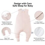 BubblePanda Rayon Made From Bamboo Toddler Sleep Sack with Feet 6-12 Months 2.5 Tog Winter Ultra Soft Warm Baby Sleep Bag Walker Quilted Thick Wearable Blanket with Legs 2-Way Zipper - Image 4