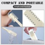 Nasal Hair Cutter, Double Sided Nose Hair Trimmer for Men Women, 360° Rotating Portable Manual Nose Hair Remover, Hairs Knife Noses with Ear Digger Travel Essentials (Beige, 3 PCS) - Image 6