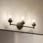 Kichler Winslow 21.5” Vanity Light in Black with Clear Seeded Glass, 3-Light Modern Bathroom Lighting Fixture, 45886BK - Image 4