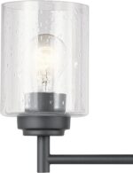 Kichler Winslow 21.5” Vanity Light in Black with Clear Seeded Glass, 3-Light Modern Bathroom Lighting Fixture, 45886BK - Image 7