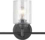 Kichler Winslow 21.5” Vanity Light in Black with Clear Seeded Glass, 3-Light Modern Bathroom Lighting Fixture, 45886BK - Image 8