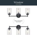 Kichler Winslow 21.5” Vanity Light in Black with Clear Seeded Glass, 3-Light Modern Bathroom Lighting Fixture, 45886BK - Image 14