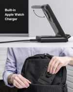 Wireless Charging Station,3 in 1 Charging Stand Made for Apple Watch Ultra 11 10 9 8 7 6 SE 5 4 3,Fast Wireless Charger Made for iPhone 17/Air/16/15/14/13/12,for AirPods Pro(with Adapter) (Black) - Image 5