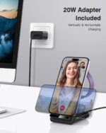 Wireless Charging Station,3 in 1 Charging Stand Made for Apple Watch Ultra 11 10 9 8 7 6 SE 5 4 3,Fast Wireless Charger Made for iPhone 17/Air/16/15/14/13/12,for AirPods Pro(with Adapter) (Black) - Image 7