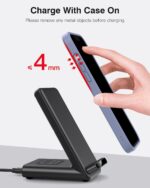 Wireless Charging Station,3 in 1 Charging Stand Made for Apple Watch Ultra 11 10 9 8 7 6 SE 5 4 3,Fast Wireless Charger Made for iPhone 17/Air/16/15/14/13/12,for AirPods Pro(with Adapter) (Black) - Image 8