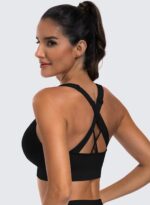 3-Pack Criss-Cross Strappy Sports Bras for Women - Padded High Impact Seamless Yoga Exercise Athletic Bra - Image 5