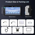 Double Din Car Stereo Bluetooth Touch Screen 7 inch Car Radio Double Din Supports Mirror Link/FM Radio/EQ USB/TF/AUX SWC, Driauto Car Audio Receiver MP5 Multimedia Player with Reverse Camera +Mic - Image 8