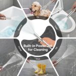 Veken All Metal 10" Shower Head with Handheld, Luxurious Square Double Rain Shower Heads,Power Wash Wand,Dual High Pressure Detachable Rainfall Showerhead with Spray Combo,Extension Arm,Chrome,Sliver - Image 3