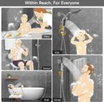 Veken All Metal 10" Shower Head with Handheld, Luxurious Square Double Rain Shower Heads,Power Wash Wand,Dual High Pressure Detachable Rainfall Showerhead with Spray Combo,Extension Arm,Chrome,Sliver - Image 8