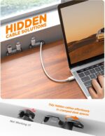 Magnetic Cable Clips - Chfeila 4Pack [Dual Slot] [360°Rotating & Twist-Lock] Cord Management, Adhesive Phone Charging Keeper, Wire Organizer Holder for Nightstand, Home Office Desk Accessories Decor - Image 4