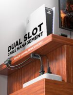 Magnetic Cable Clips - Chfeila 4Pack [Dual Slot] [360°Rotating & Twist-Lock] Cord Management, Adhesive Phone Charging Keeper, Wire Organizer Holder for Nightstand, Home Office Desk Accessories Decor - Image 6