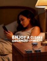 Magnetic Cable Clips - Chfeila 4Pack [Dual Slot] [360°Rotating & Twist-Lock] Cord Management, Adhesive Phone Charging Keeper, Wire Organizer Holder for Nightstand, Home Office Desk Accessories Decor - Image 9