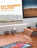 Magnetic Cable Clips - Chfeila 4Pack [Dual Slot] [360°Rotating & Twist-Lock] Cord Management, Adhesive Phone Charging Keeper, Wire Organizer Holder for Nightstand, Home Office Desk Accessories Decor - Image 10