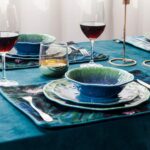 Melamine Dinnerware Set 12 PCS Teal Turquoise Tableware Plates Bowls Blue Green Dishwasher Safe Not Microware Not Oven - Image 5