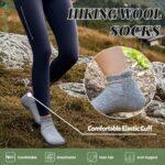 Merino Wool Ankle Hiking Socks For Men & Women No Show Running Athletic Support Thick Cushioned Breathable Socks 6 Pairs - Image 4