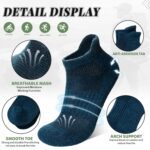 Merino Wool Ankle Hiking Socks For Men & Women No Show Running Athletic Support Thick Cushioned Breathable Socks 6 Pairs - Image 6